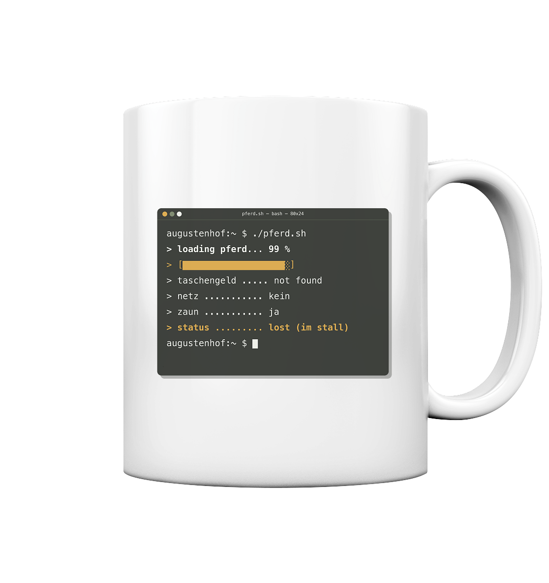 loading pferd... 99 % - Tasse glossy