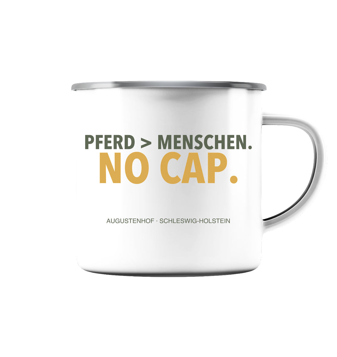 No cap. - Emaille Tasse (Silber)