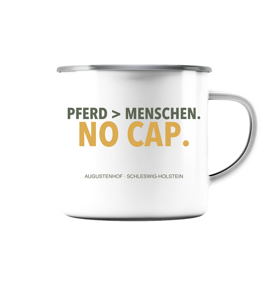 No cap. - Emaille Tasse (Silber)