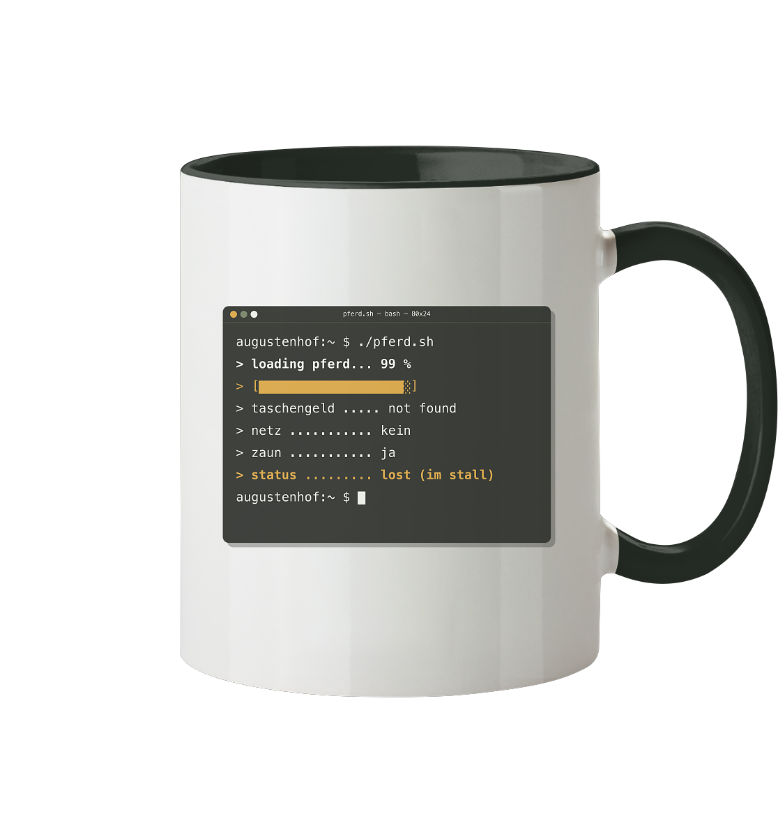 loading pferd... 99 % - Tasse zweifarbig
