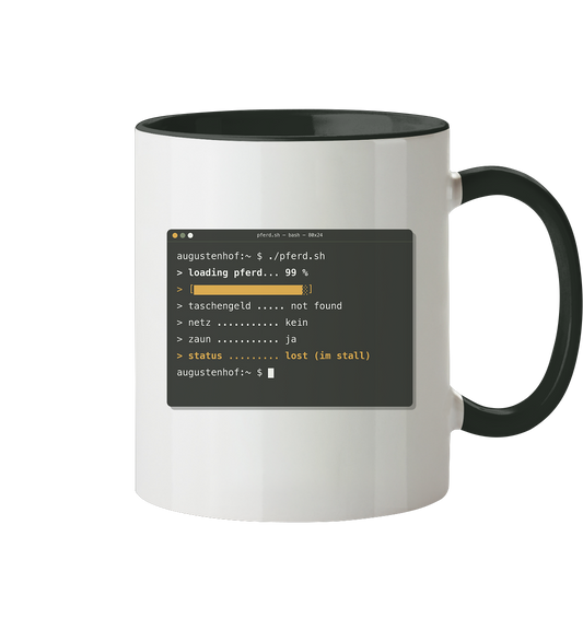 loading pferd... 99 % - Tasse zweifarbig