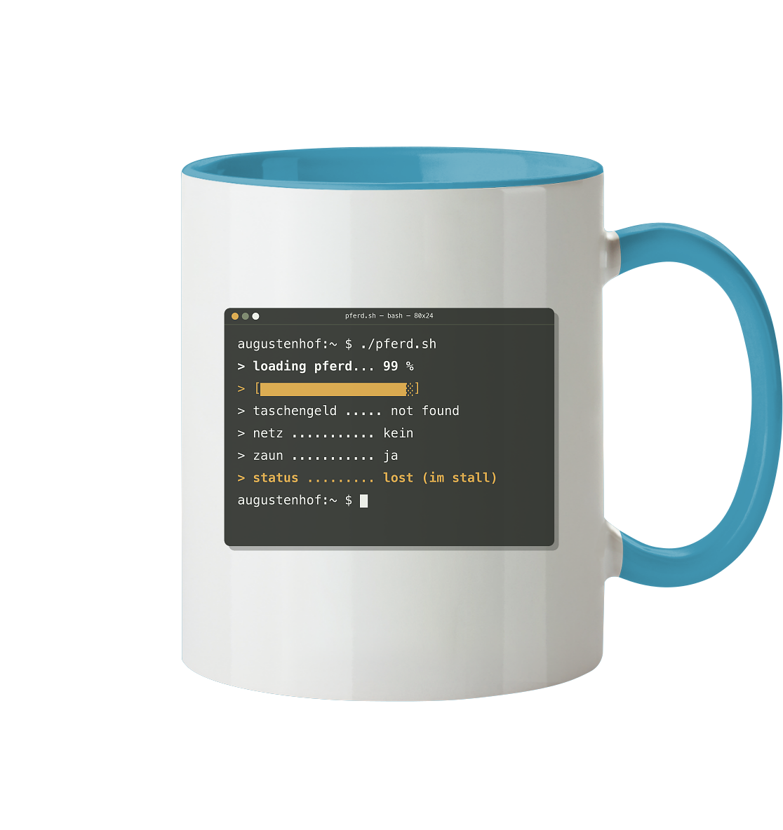 loading pferd... 99 % - Tasse zweifarbig