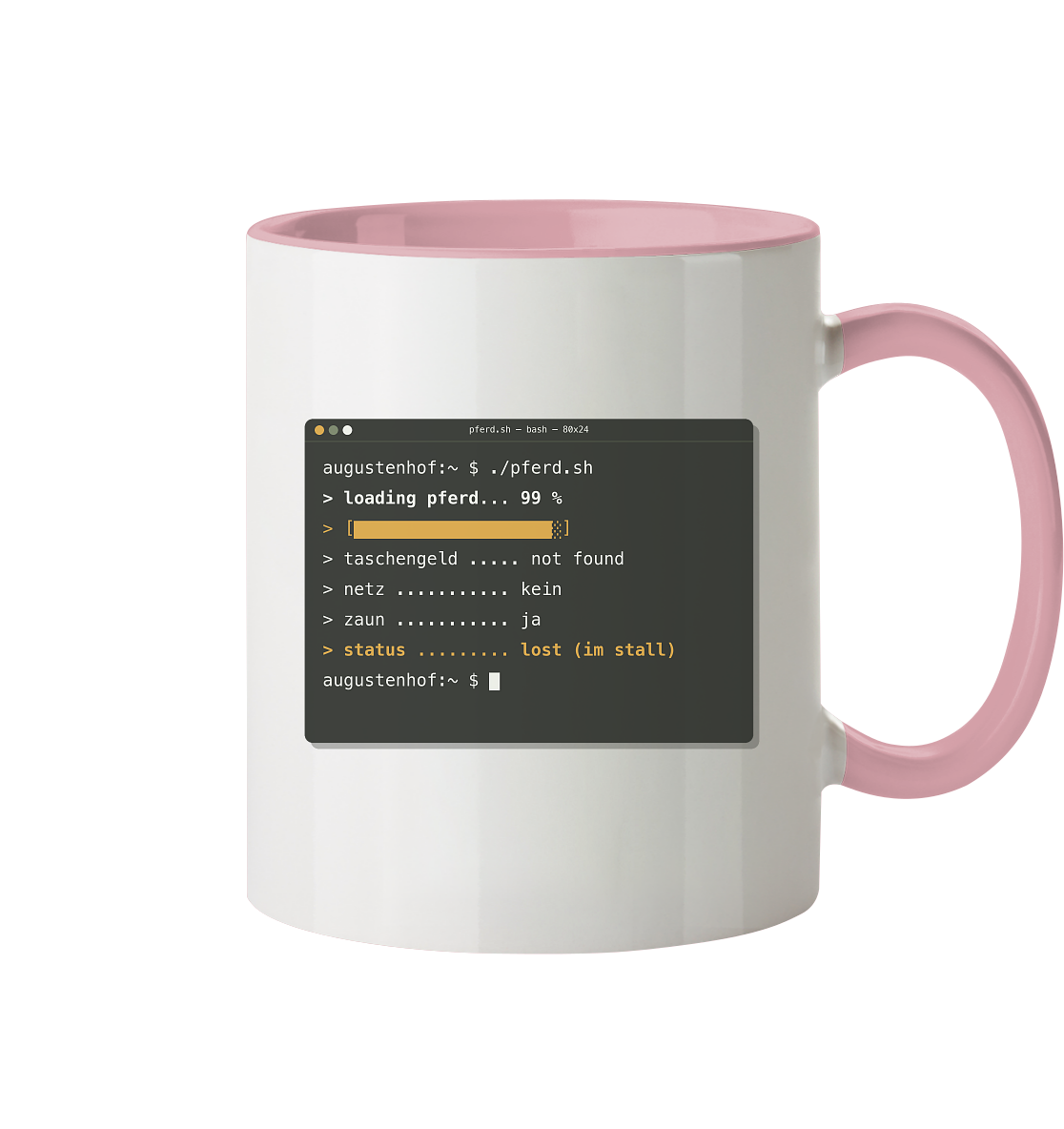 loading pferd... 99 % - Tasse zweifarbig